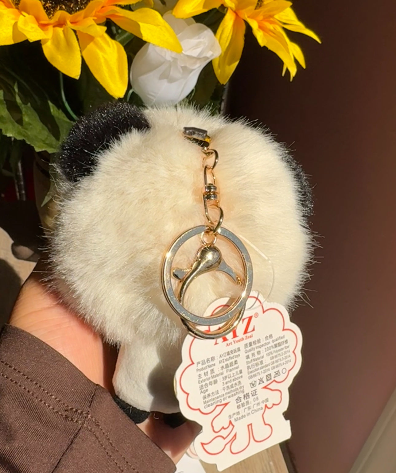 Panda keychain plush