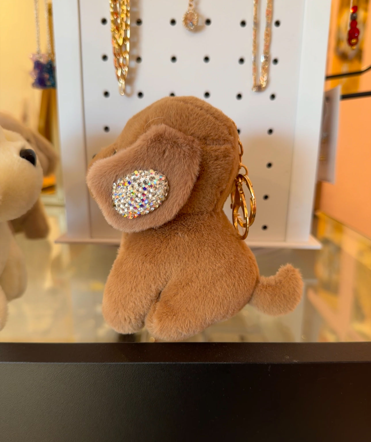 Dog keychain plush