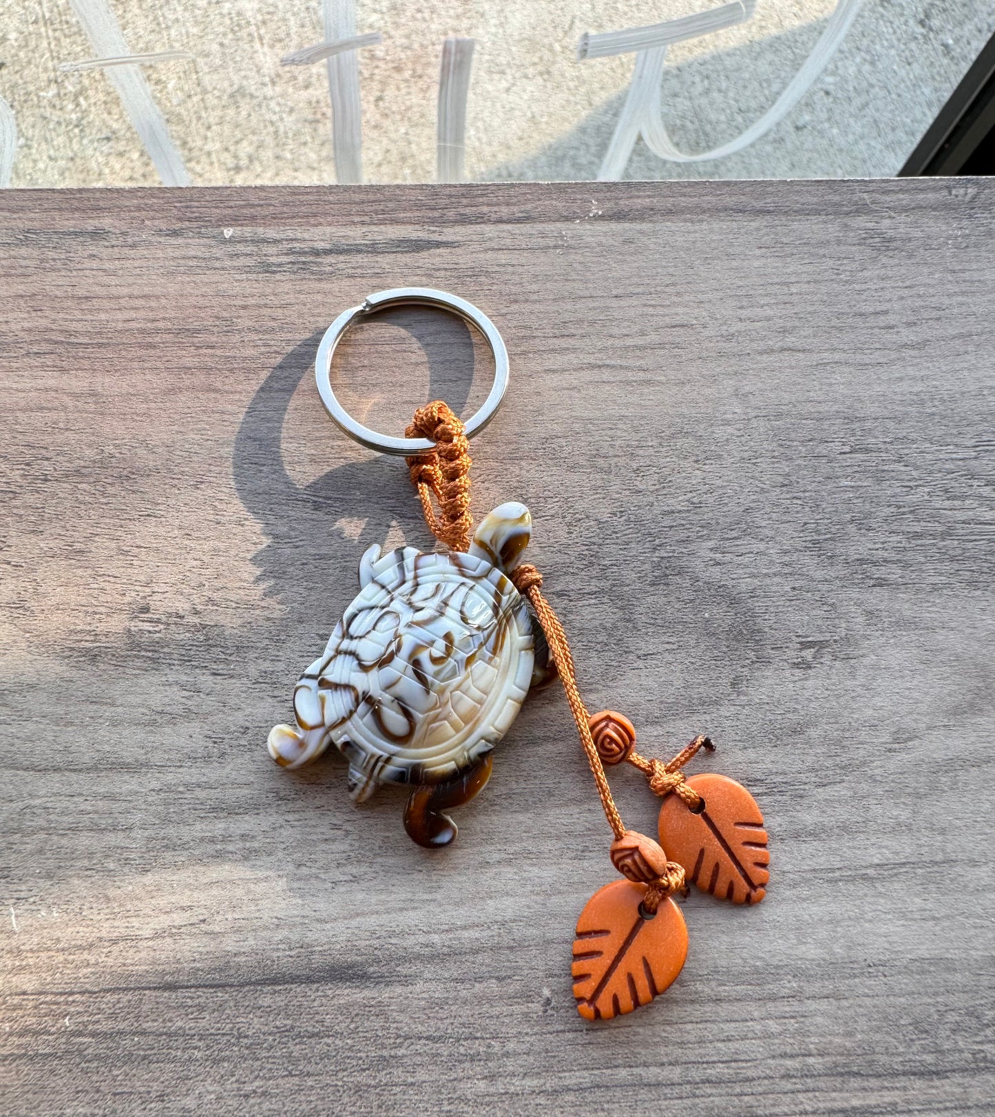 White turtle keychain