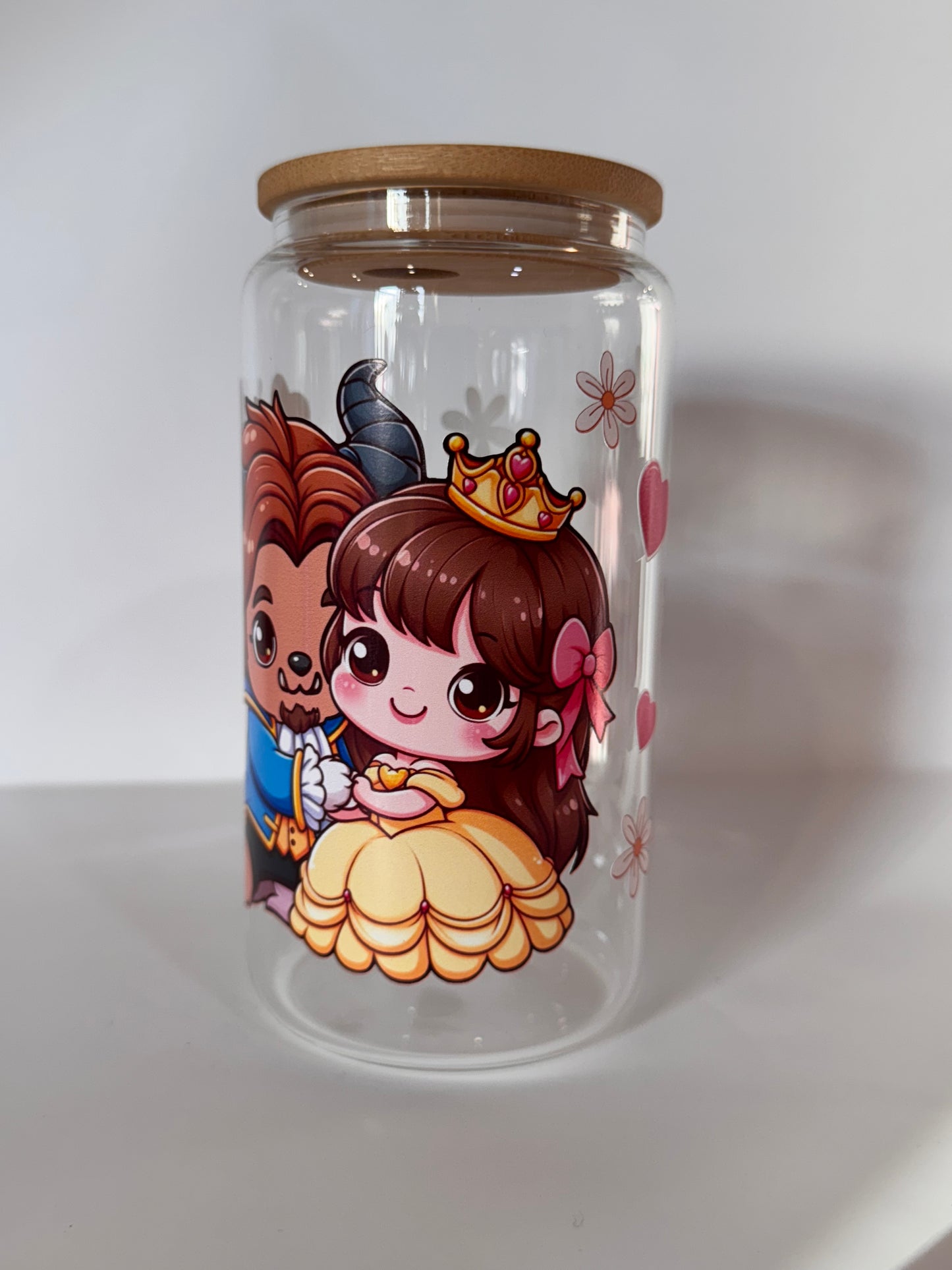 Beauty and the beast glass cup