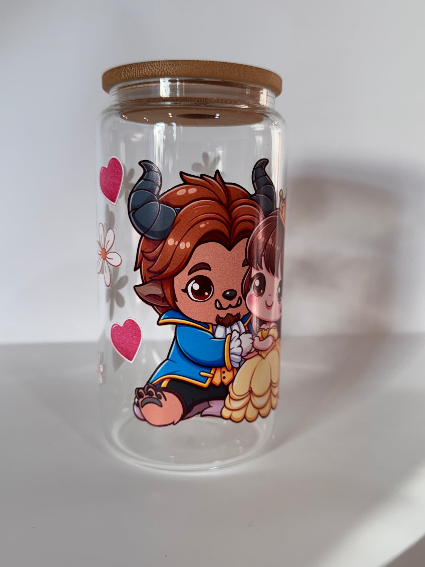 Beauty and the beast glass cup