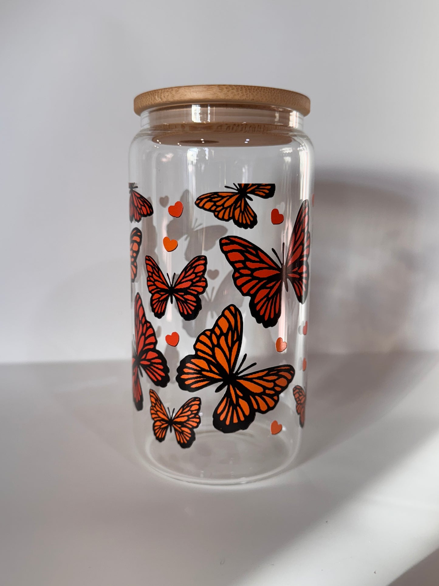 Butterflies glass cup