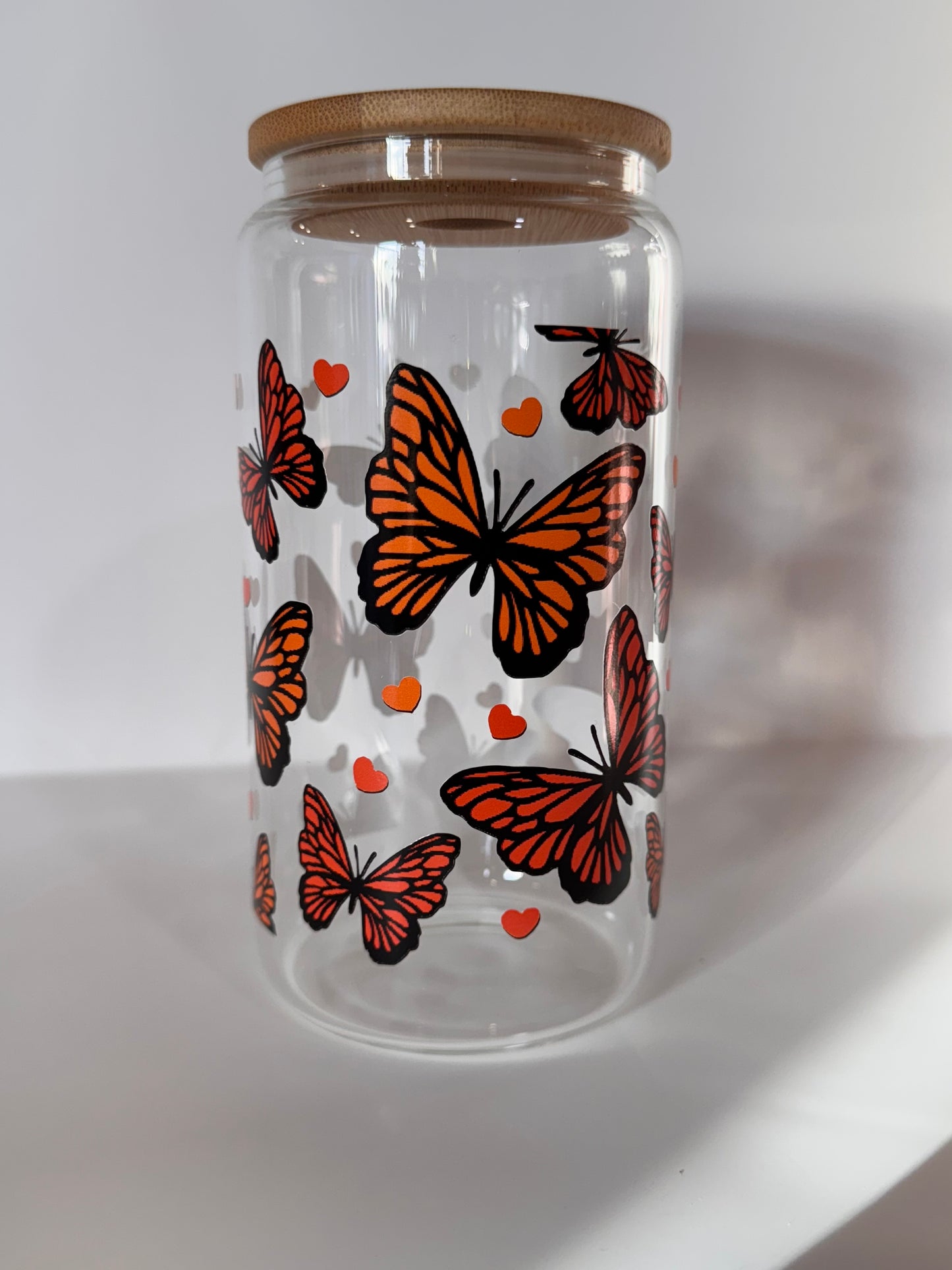 Butterflies glass cup