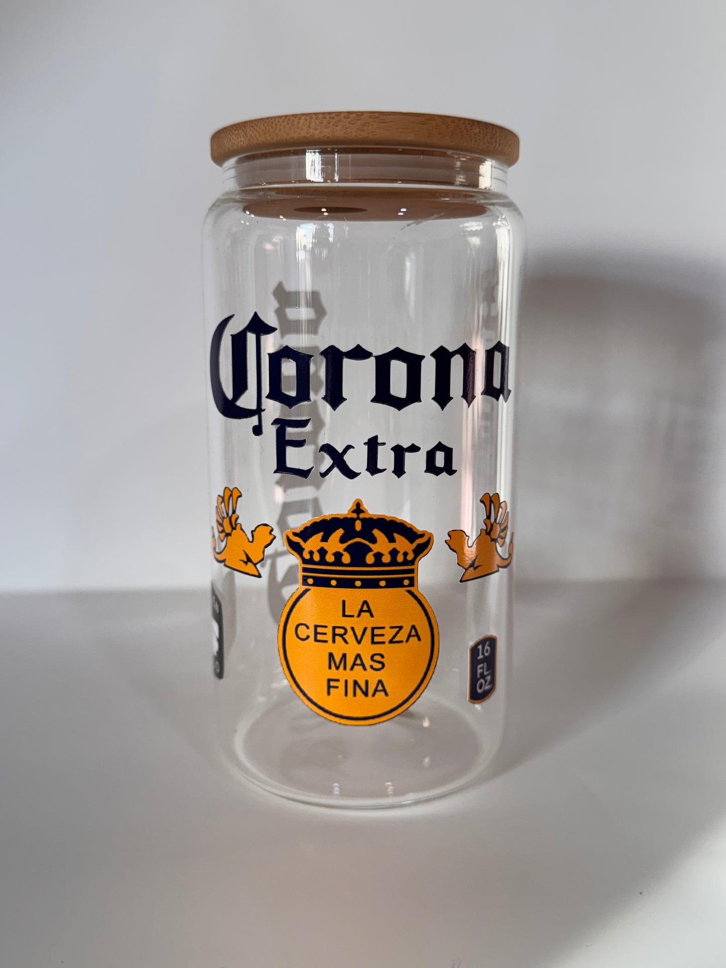 Corona glass cup